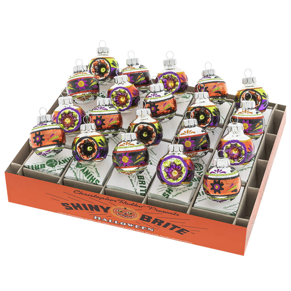 Shiny Brite-Halloween 20 Pc Half Reflector Half Rounds - Boxed by Christopher Radko-1