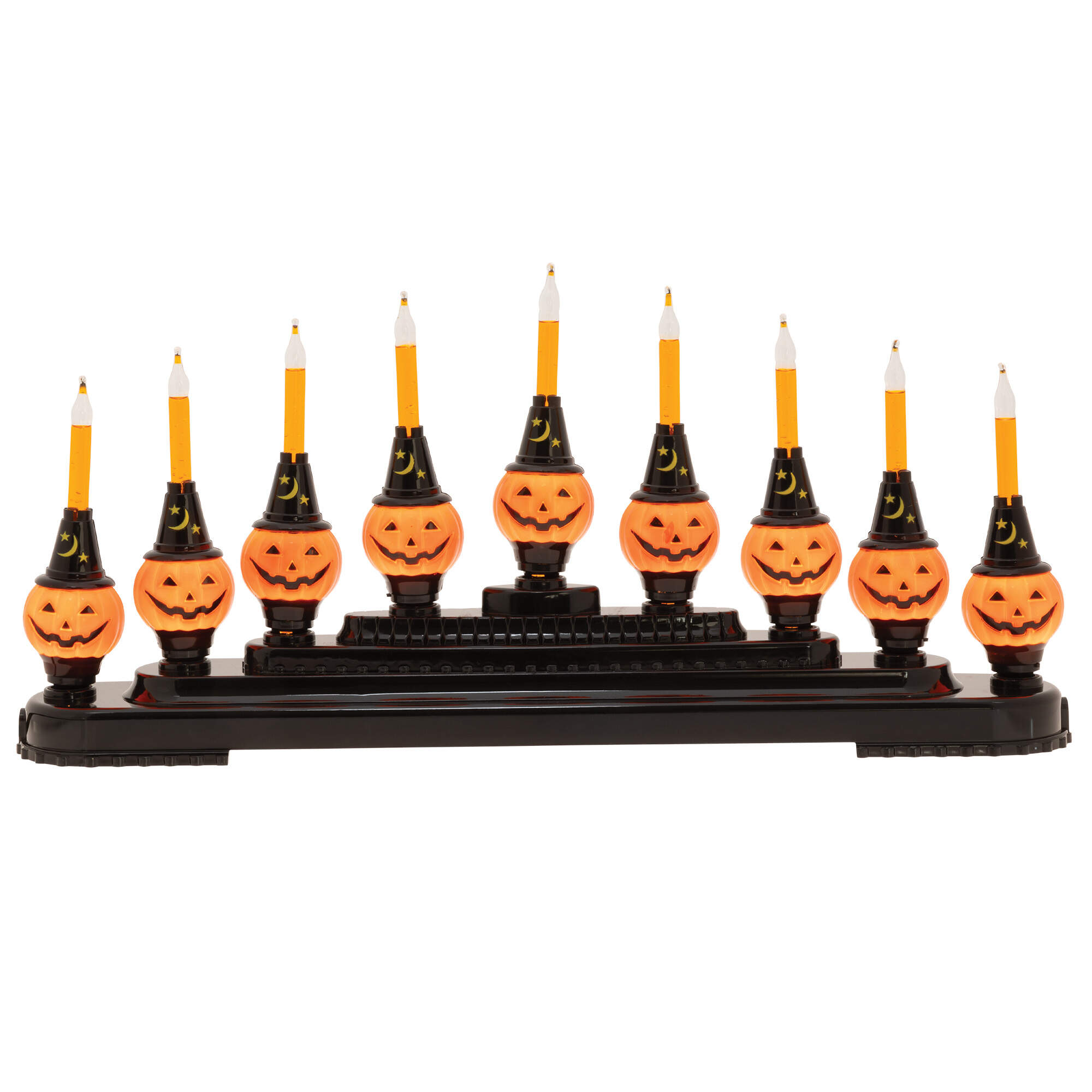 Shiny Brite-Halloween 9 Count Pumpkin Bubble Light Candolier - Boxed by Christopher Radko-1