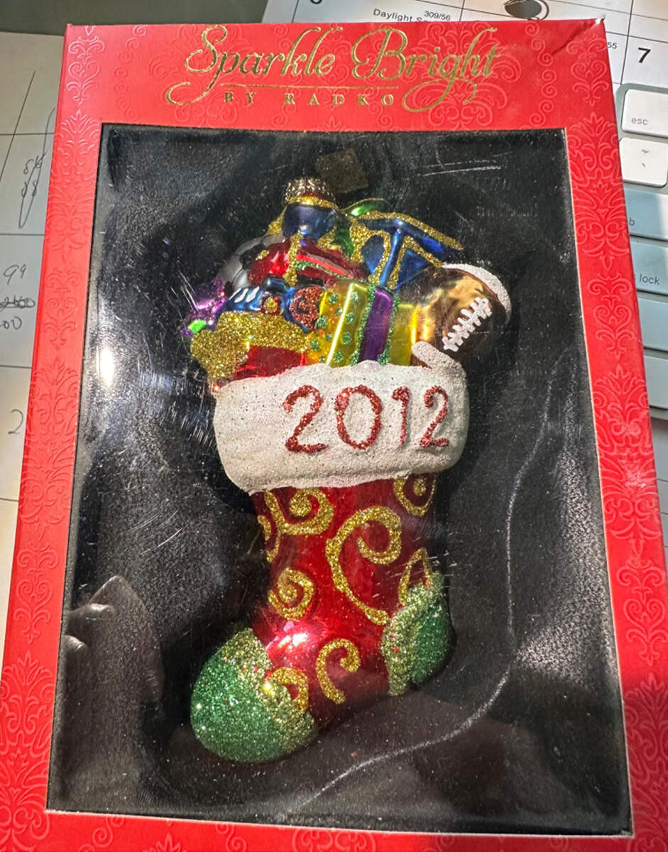 Sparkle Bright Stocking With Gifts - No Box by Christopher Radko-1