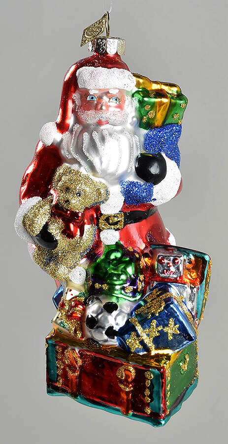 Sparkle Bright Santa With A Toy Chest - Boxed by Christopher Radko-1