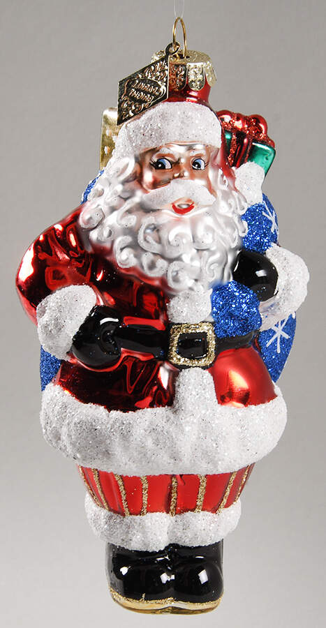Sparkle Bright Santa With Blue Bag-2012 - Boxed by Christopher Radko-1