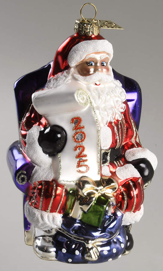 Sparkle Bright 2025 Santa With Bag - Boxed by Christopher Radko-1