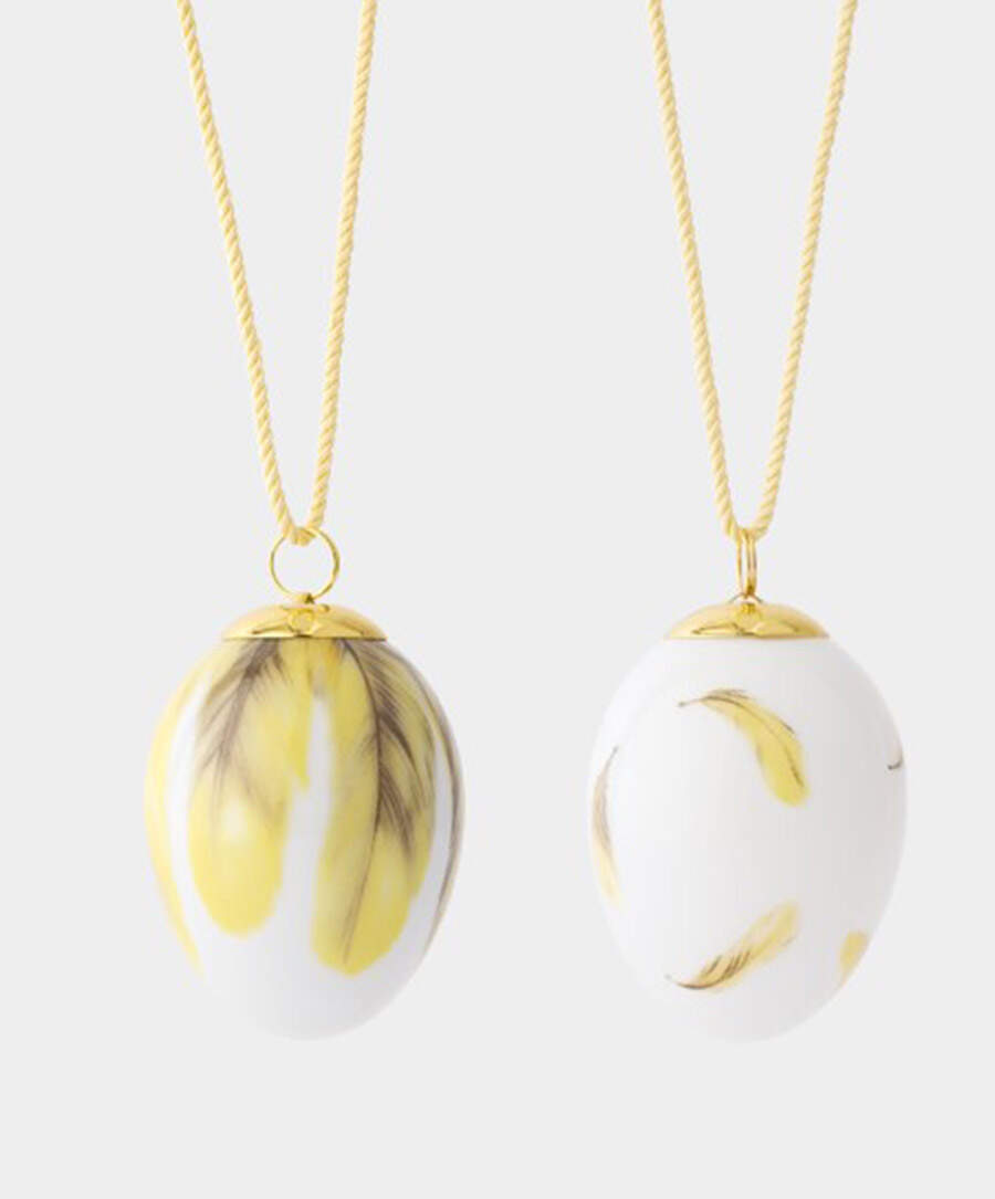 Annual Easter Eggs Oriole Feathers- Set 2 - Boxed by Royal Copenhagen-1
