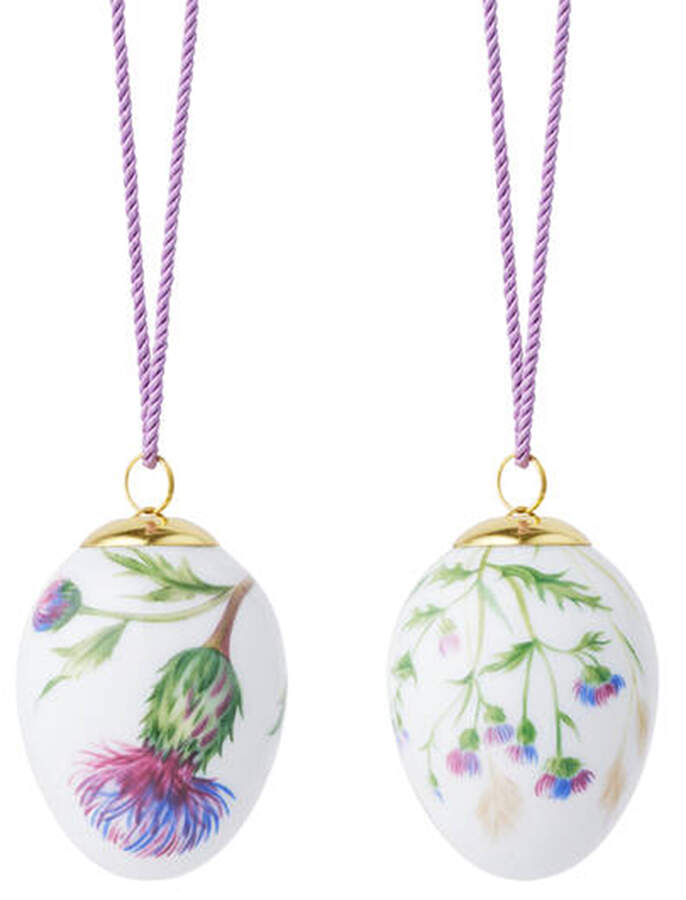 Annual Easter Eggs Thistle- Set 2 Assorted - Boxed by Royal Copenhagen-1