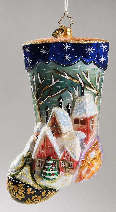 Portrait Stocking Collection Winter Journey Stocking - No Box by Christopher Radko-1