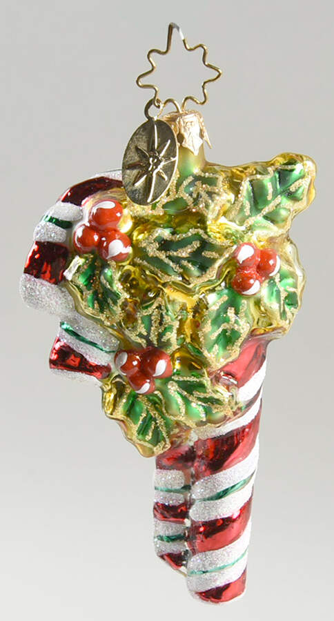 Candy Canes Holly Canes Gem - No Box by Christopher Radko-1