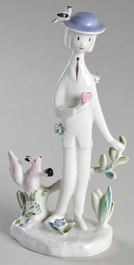 Raymond Peynet Figurines Cavalier With Heart - No Box by Rosenthal - Continental-1