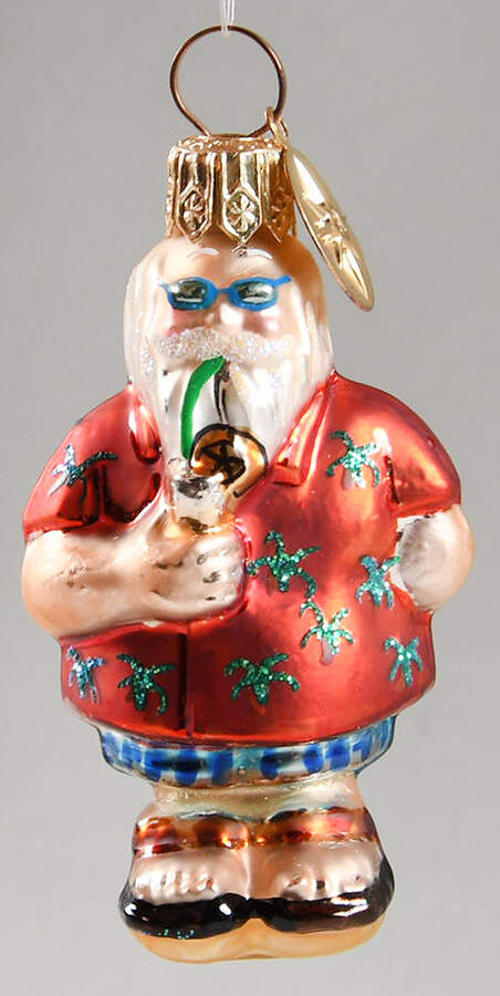 Surf & Sun-Santa Ornaments Beach Comber Gem - No Box by Christopher Radko-1