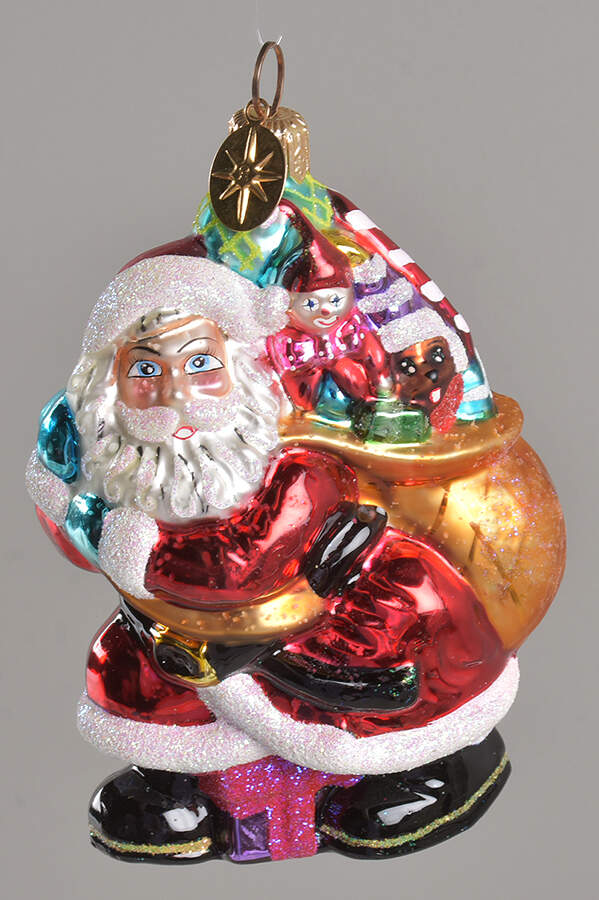 Santas Little Big Nick-Gold Bag - No Box by Christopher Radko-1