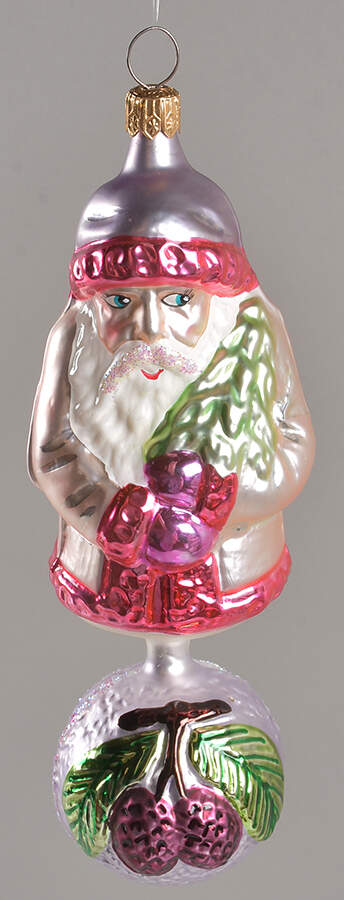 Santa with Pinecones-Trees Bavarian Santa-Pink - No Box by Christopher Radko-1
