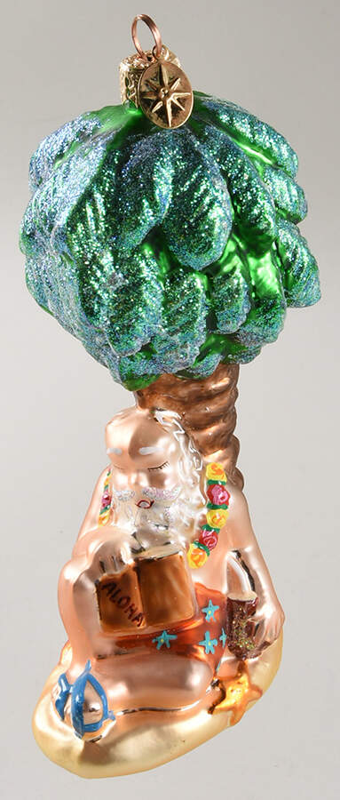 Surf & Sun-Santa Ornaments Holiday In Wailua - No Box by Christopher Radko-1