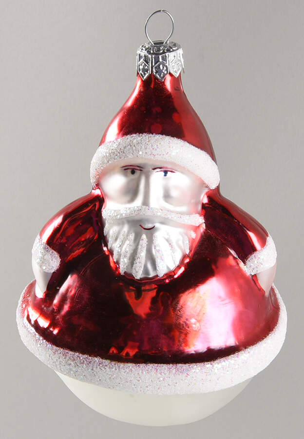 Roly Poly Ornaments Roly Poly Santa-Red/Silver - No Box by Christopher Radko-1