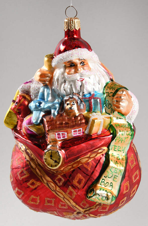 Santas Nick Of Time-Green List - No Box by Christopher Radko-1