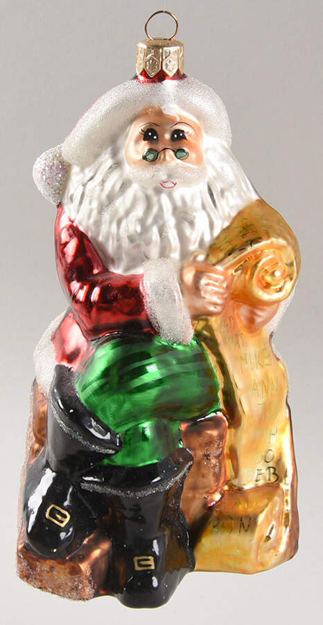 Santas Making A List-Red/Green/Gold Chair - No Box by Christopher Radko-1