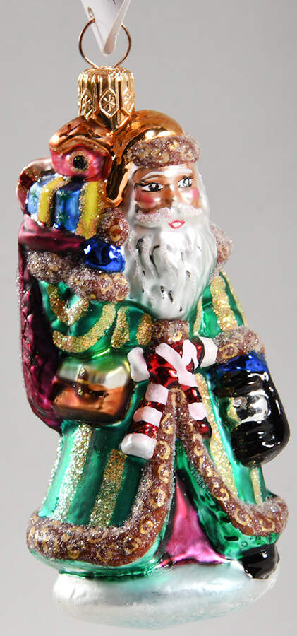 Santas Petite Vintage Emerald Santa - No Box by Christopher Radko-1