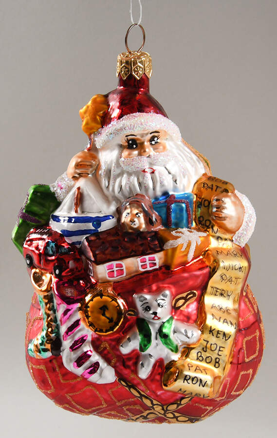 Santas Nick Of Time-Yellow List - No Box by Christopher Radko-1
