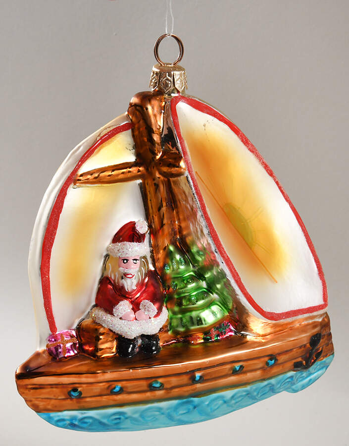 Santa's Transportation Sailin' The Seas-Blue - No Box by Christopher Radko-1
