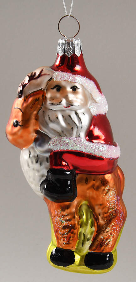 Santas Away We Go-Gold - No Box by Christopher Radko-1