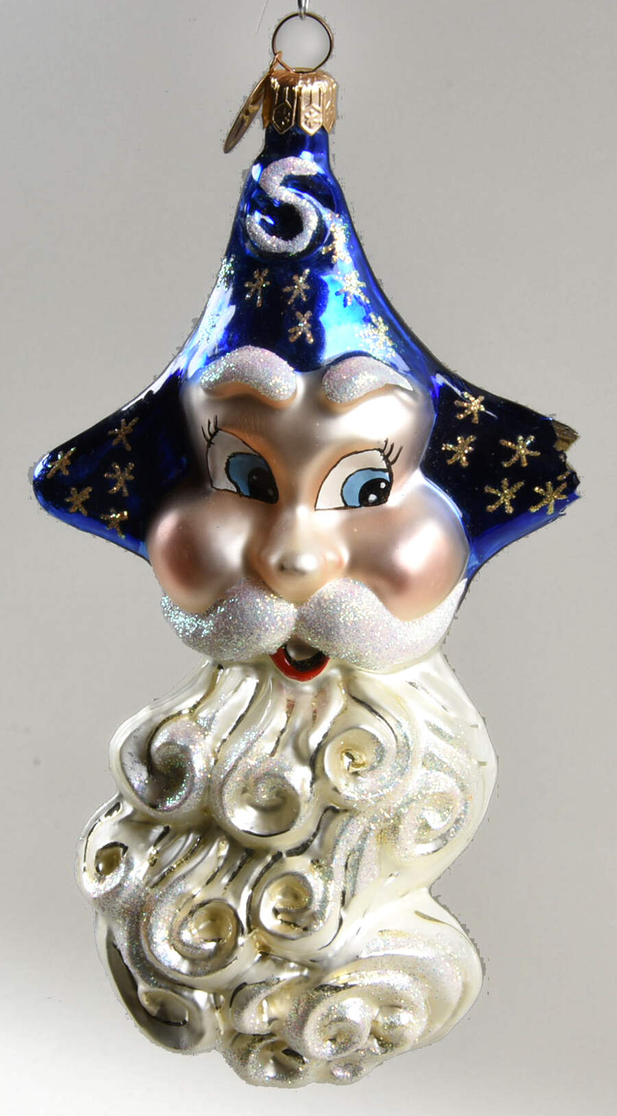 Santa-Heads Santa Kite-Blue - No Box by Christopher Radko-1