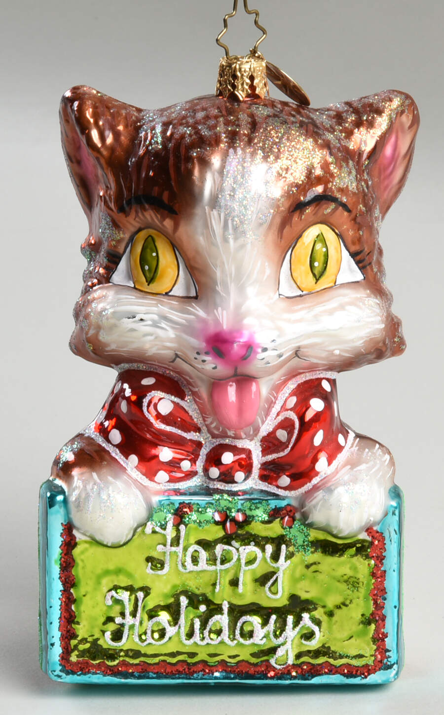 Cats & Kittens Happy Holidays - Cat Orange - No Box by Christopher Radko-1