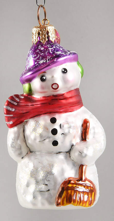 Snowmen with Broom Snow Song-Red Scarf - No Box by Christopher Radko-1