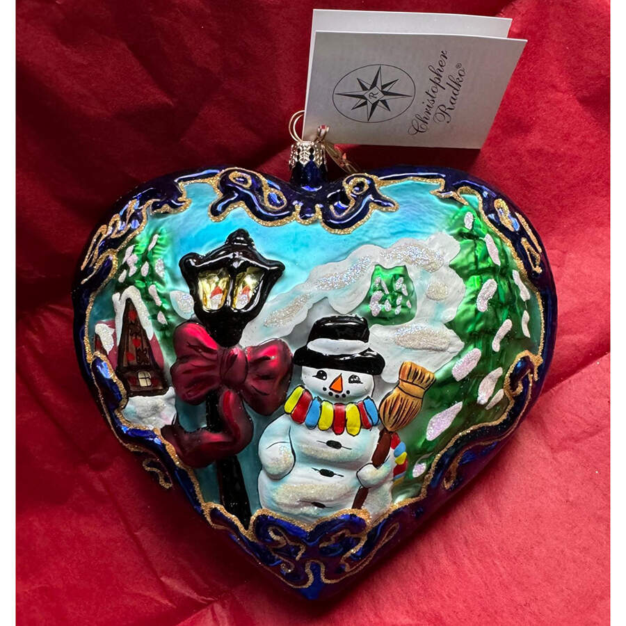 Heart (Shaped) Ornaments Heartland Snow Cheer - No Box by Christopher Radko-1