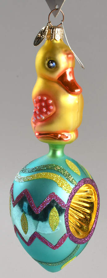 Reflectors (Figural) Eggs And Quackers-Teal - No Box by Christopher Radko-1