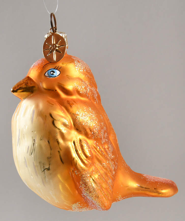 Birds Chubby Chirpers-Gold - No Box by Christopher Radko-1
