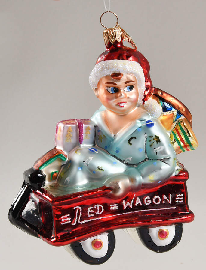 Children & Babies Red Wagon Rider - No Box by Christopher Radko-1