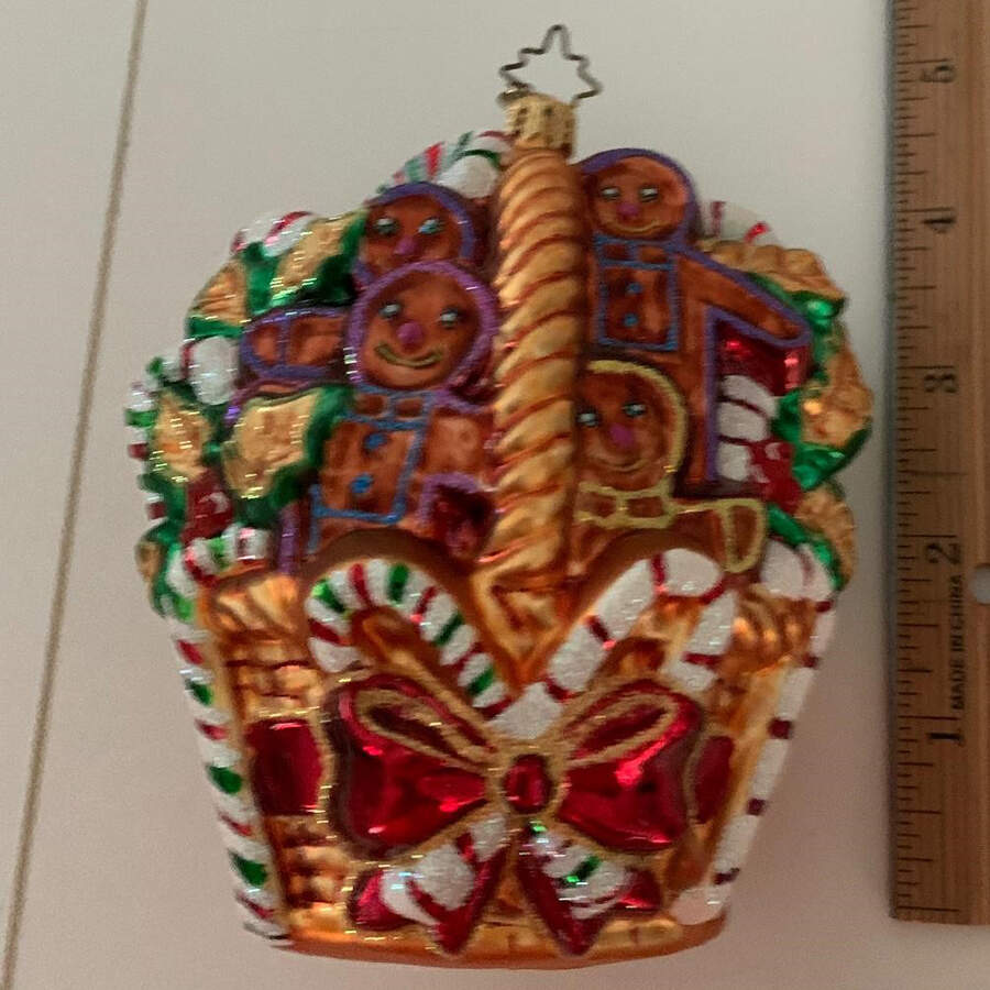 Gingerbread Ornaments Ginger Boys Basket - No Box by Christopher Radko-1