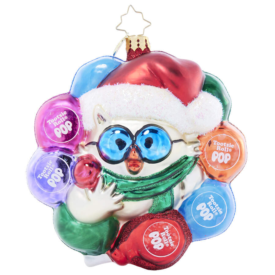 Tootsie Roll Mr. Owl's Tootsie Pop Treat Wreath - No Box by Christopher Radko-1