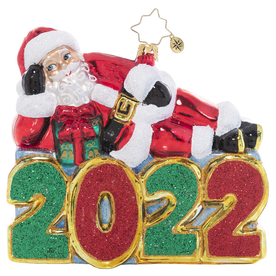 2022 Dated Ornaments Shining Bright Santa - No Box by Christopher Radko-1
