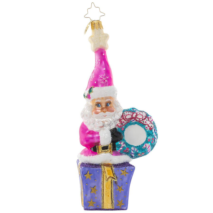Designer for a Day Pink In A Present Santa - No Box by Christopher Radko-1