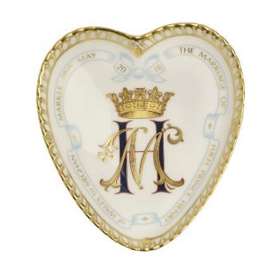 Royal Wedding- Harry & Meghan Harry & Meghan Heart Tray - No Box by Royal Crown Derby-1