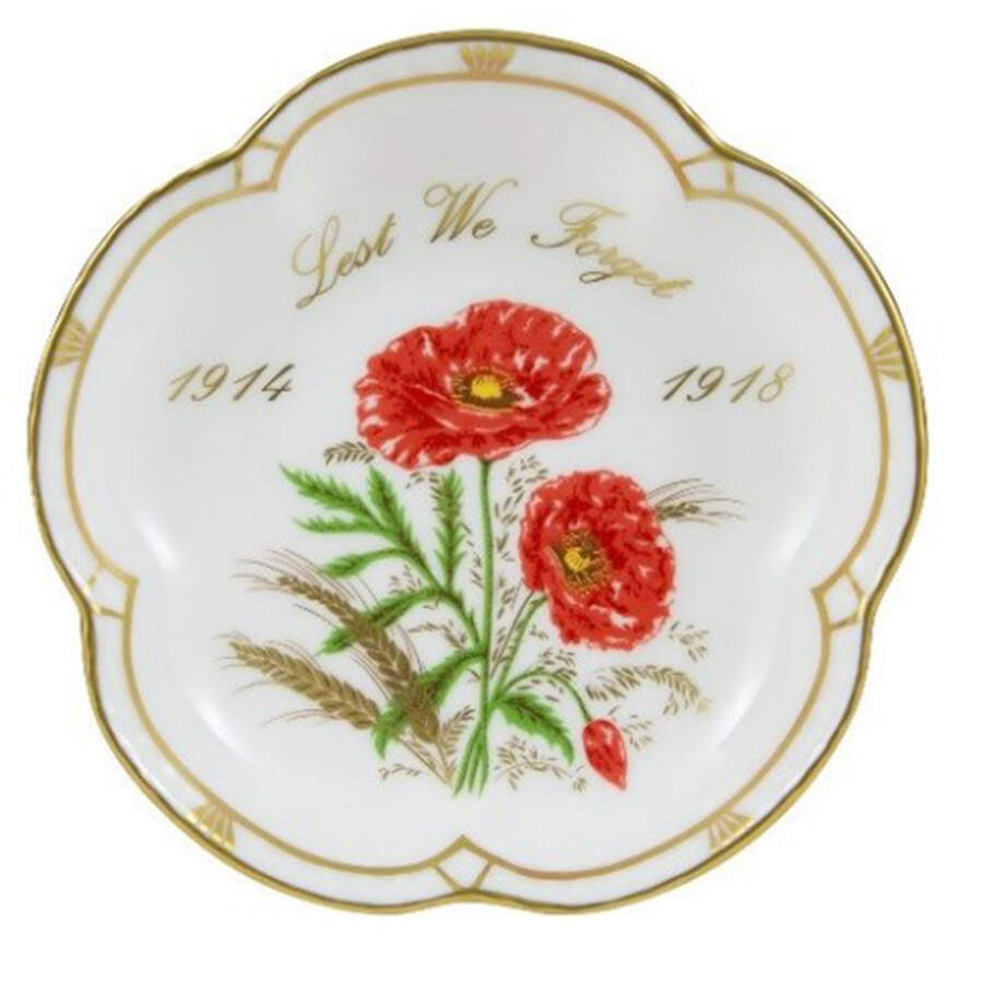 War Commemoratives Ww1- 5 Petal Tray - With Box by Royal Crown Derby-1