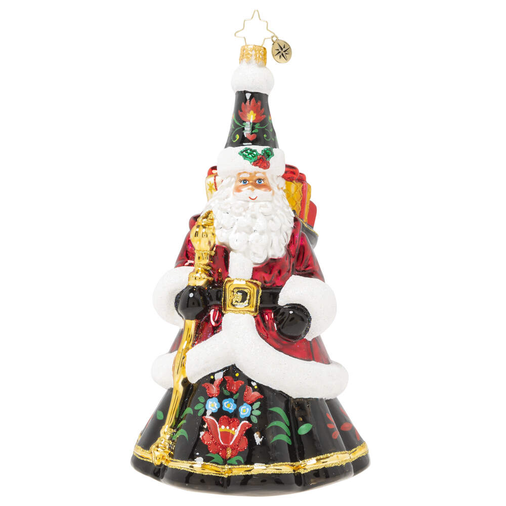 Designer's Choice Annual Ornament Festive Folk Santa - No Box by Christopher Radko-1
