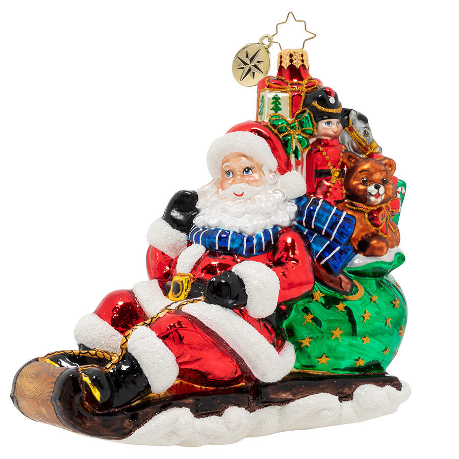 Designer's Choice Annual Ornament Timely Tobaggan Delivery - No Box by Christopher Radko-1