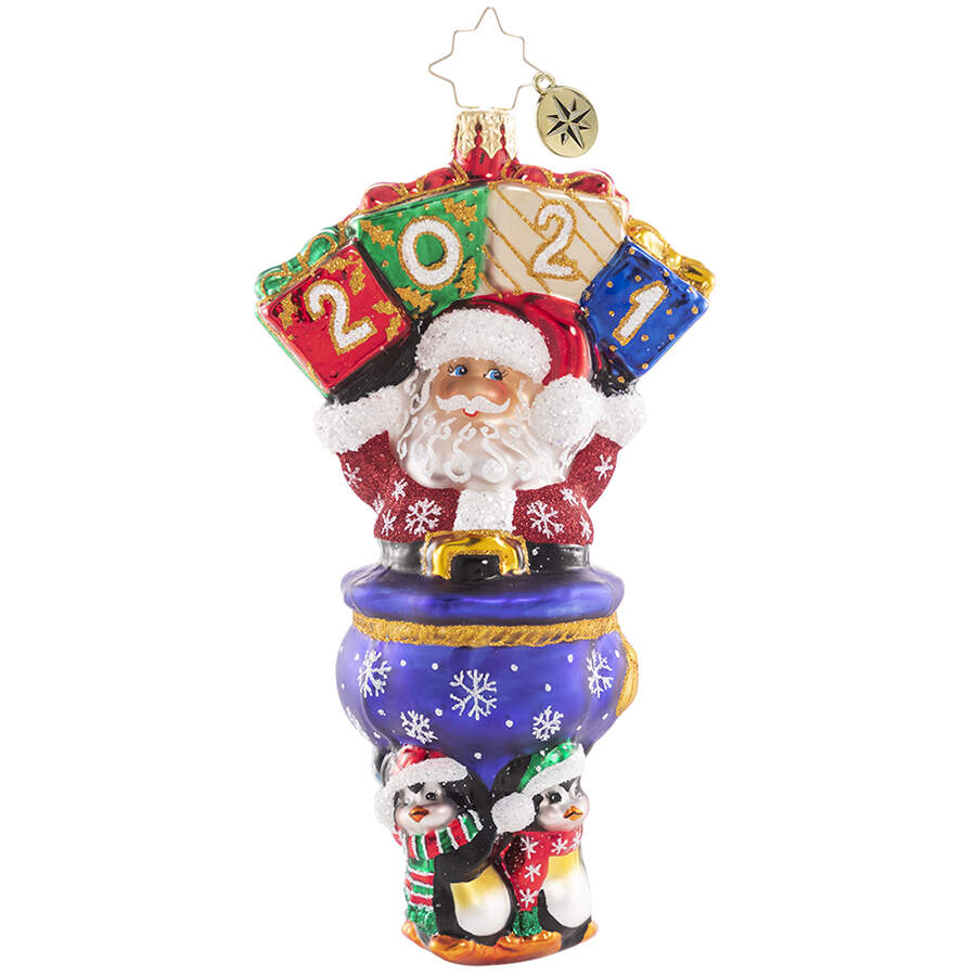2021 Dated Ornaments Power Lifting Penguins 2021 - No Box by Christopher Radko-1