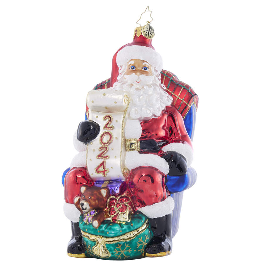2024 Dated Ornaments Santa's 2024 Checklist Chair - No Box by Christopher Radko-1