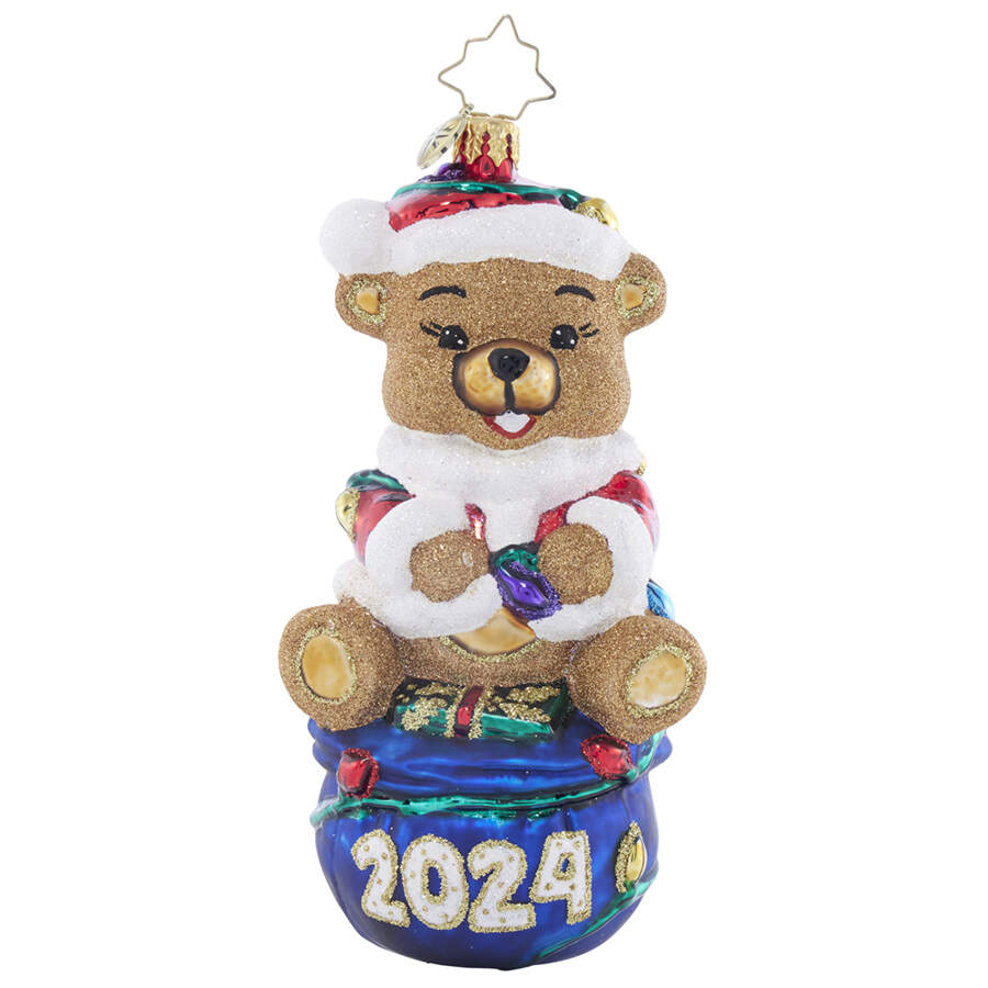 2024 Dated Ornaments 2024 Santa's Bear Buddy - No Box by Christopher Radko-1