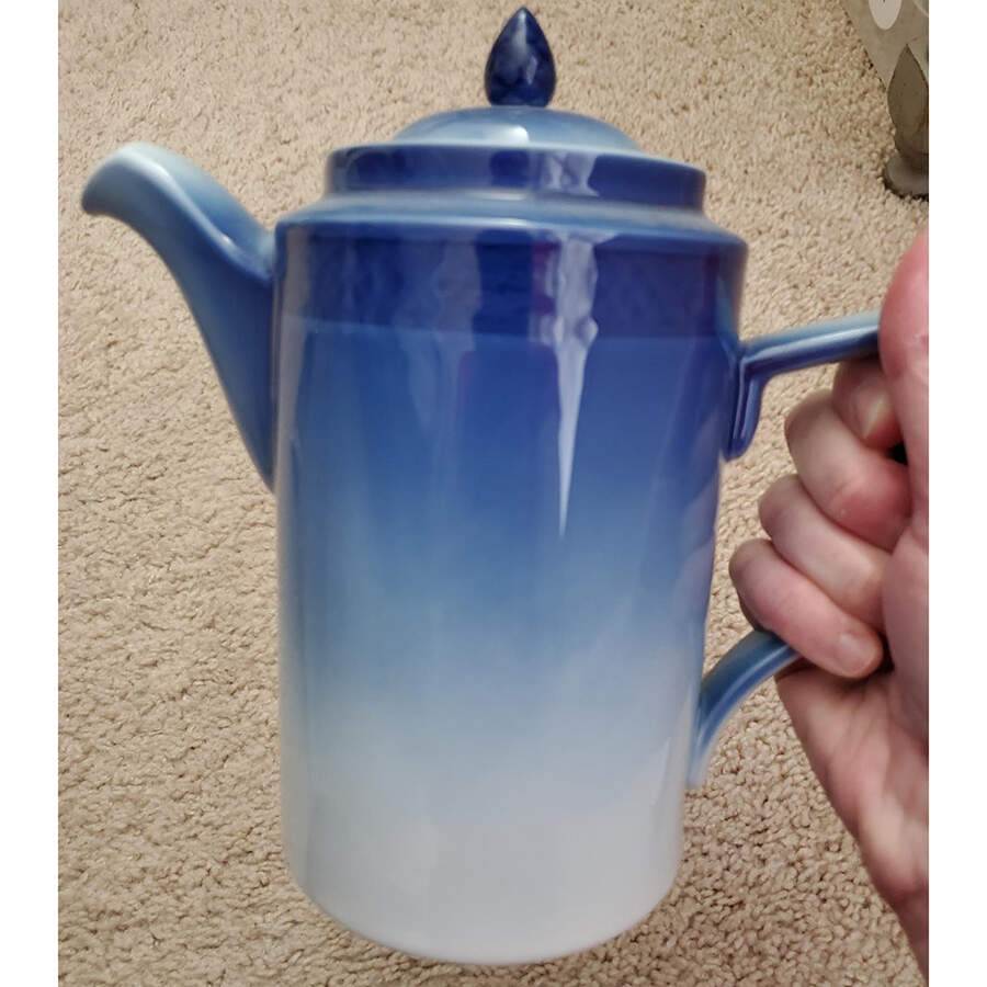 Christmas Giftware-Blue & White Coffee Pot & Lid-Mini - No Box by Royal Copenhagen-1