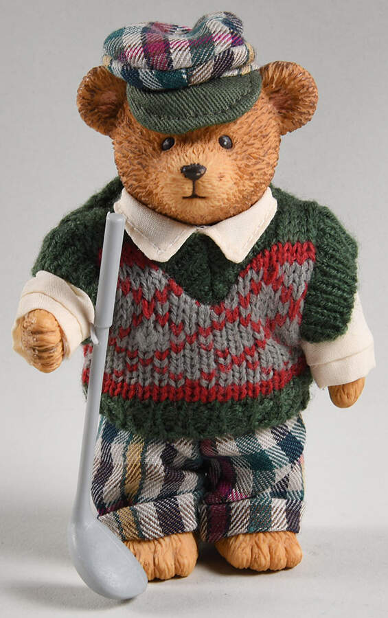 Teddy Town Golfer With Knitted Sweater - No Box by Russ Berrie-1