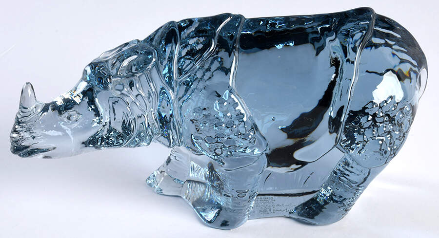 Reijmyre Art Glass Figurines Rhinoceros-World Wildlife Fund - No Box by Reijmyre-1