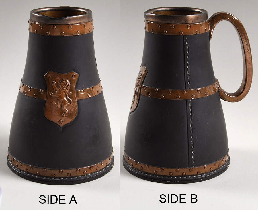 Copper & Black Leatherware Lion Pitcher - No Box by Royal Doulton-1