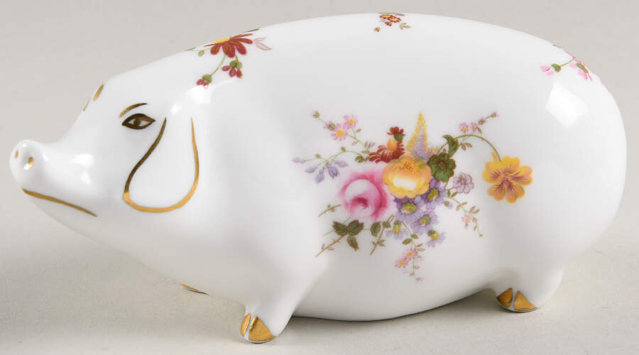 Derby Posie Paperweights Derby Posie Pig - Boxed by Royal Crown Derby-1