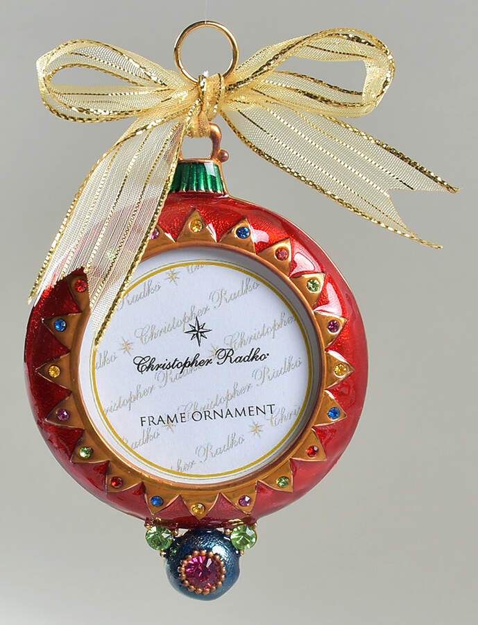 Festive Holiday Frame Ornaments Reflector Frame Ornament - No Box by Christopher Radko-1