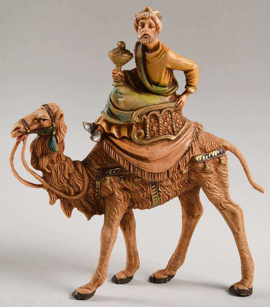 Fontanini Nativity 5" Scale Older King Balthazar On Camel - No Box by Roman-1