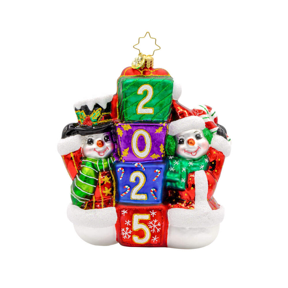 2025 Dated Ornaments 2025 Snowy Stackers - No Box by Christopher Radko-1