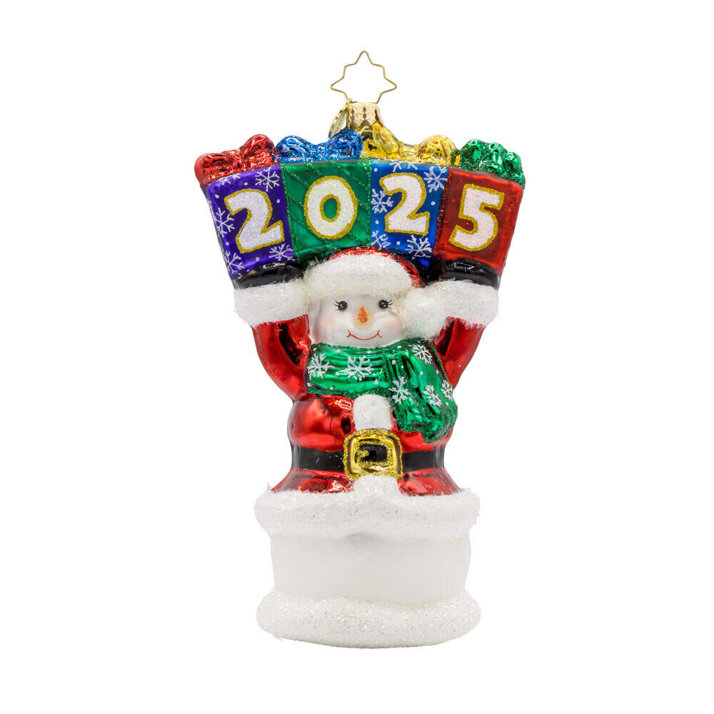 2025 Dated Ornaments 2025 Snowman Greeting - No Box by Christopher Radko-1