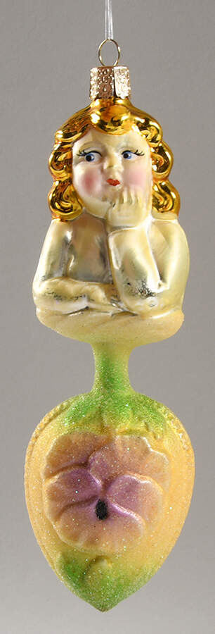 Angel Ornaments (Blown Glass) Gardening Angels-Green Center - No Box by Christopher Radko-1